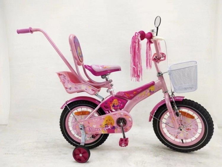 в наявності  12'' RACER GIRL - pink з ручкою в комплекті